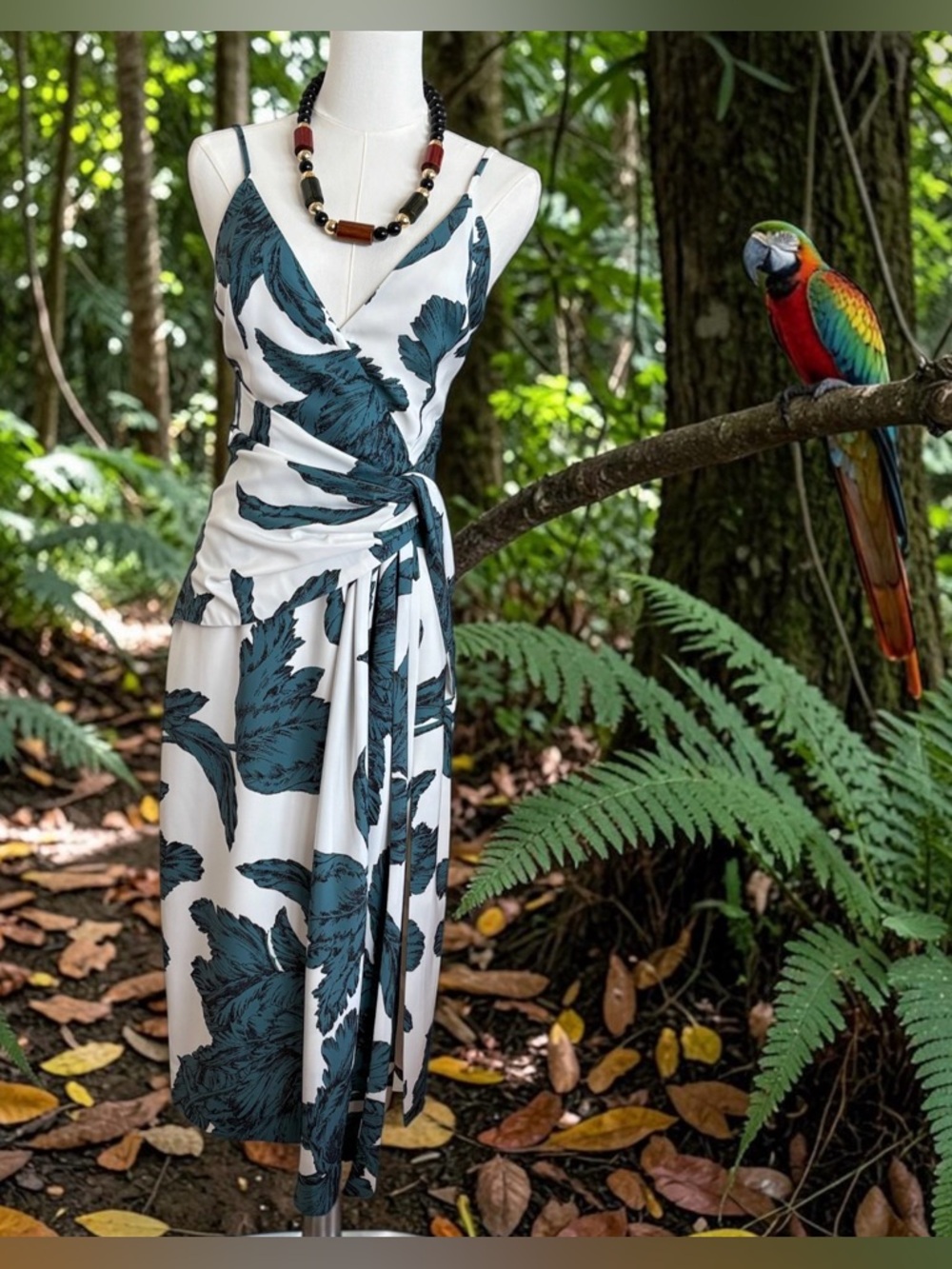 C/MEO Collective deep Green  and Cream Floral Maxi Dress